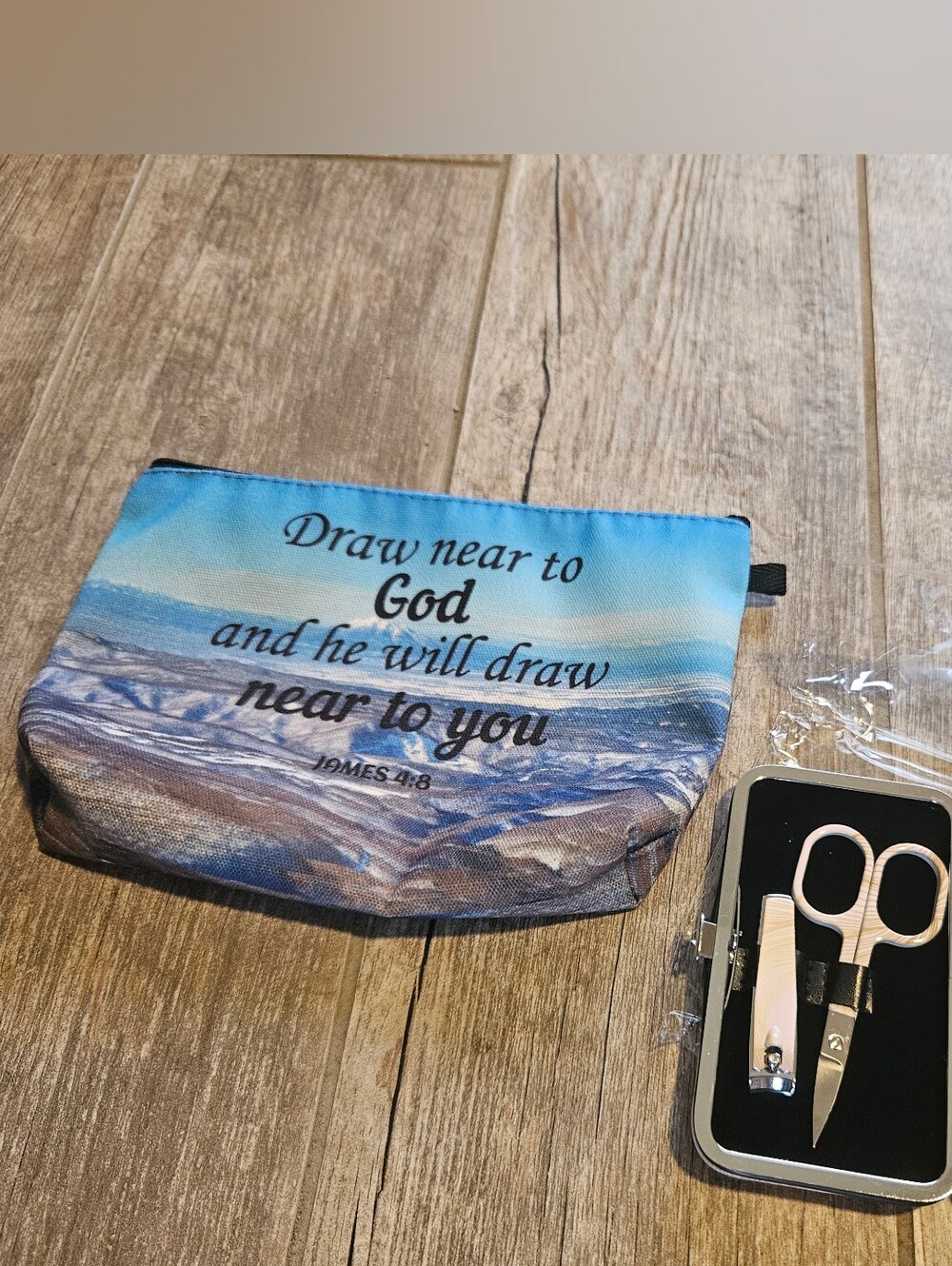 Inspirational Scripture Cosmetic Pouch & Nail Kit